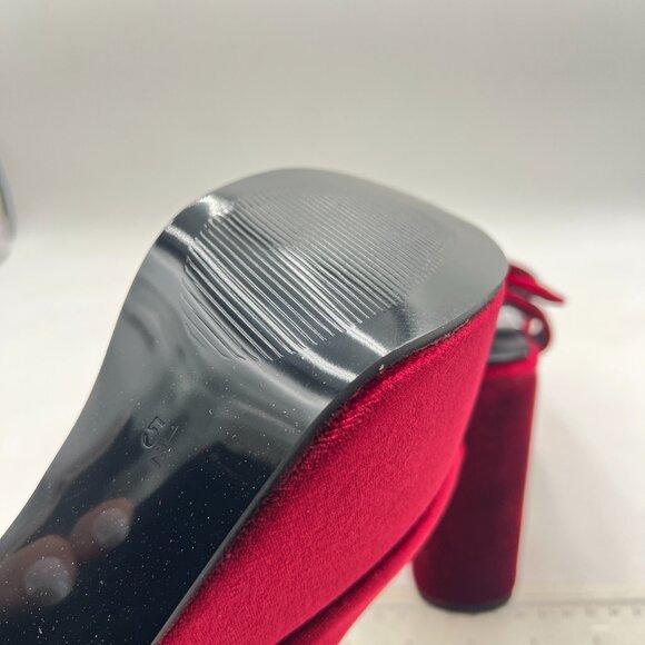 Pazzion Wine Chunky High Heel Platform Sandals Open Toe Ankle Strap Buckle Shoes - Picture 6 of 8